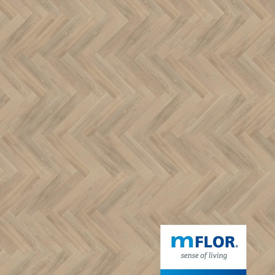 Lijm PVC visgraat Mflor Parva River Oak XL Po 750x153x2,5mm 0,55