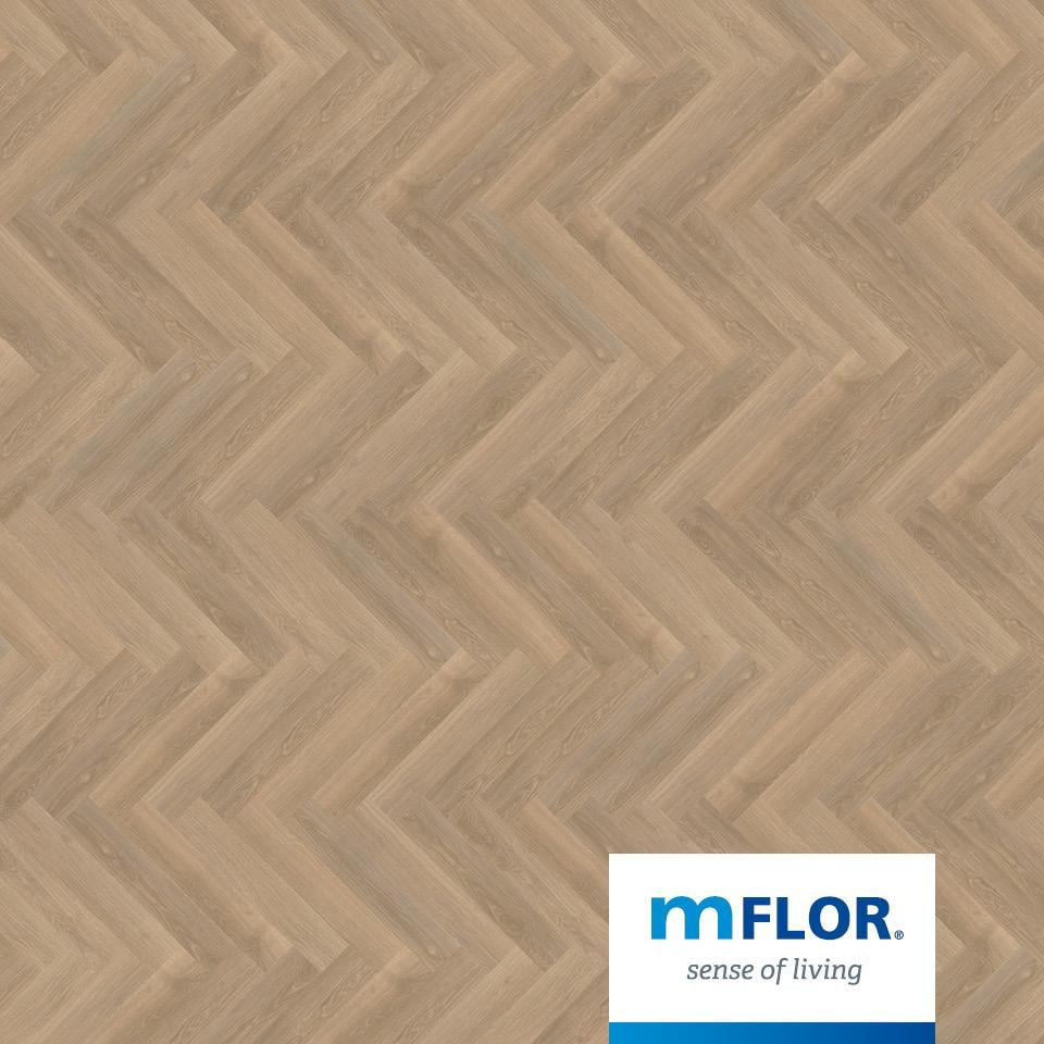 Lijm PVC visgraat Mflor Parva River Oak XL Rhone 750x153x2,5mm 0,55