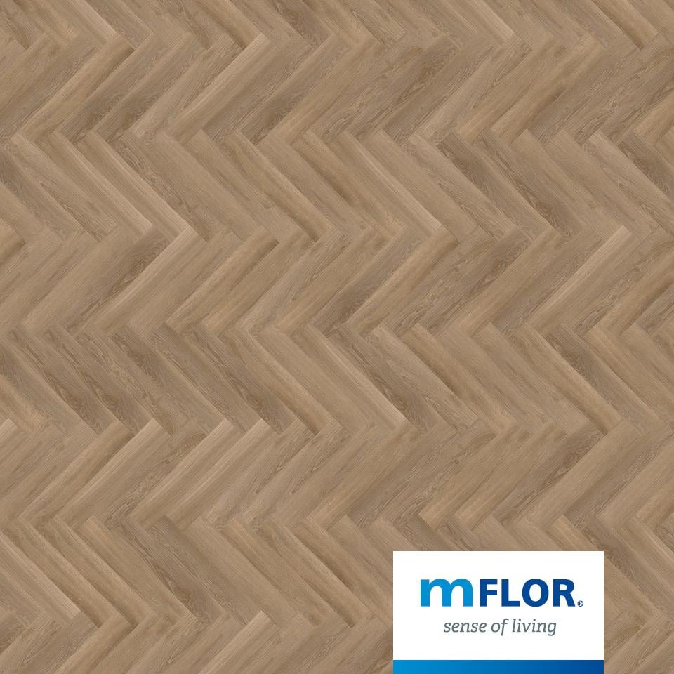Lijm PVC visgraat Mflor Parva River Oak XL Volga 750x153x2,5mm 0,55