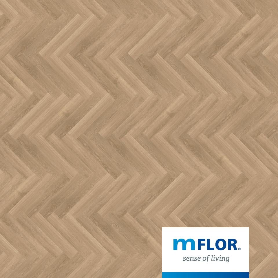 Lijm PVC visgraat Mflor Parva River Oak XL Tarn 750x153x2,5mm 0,55
