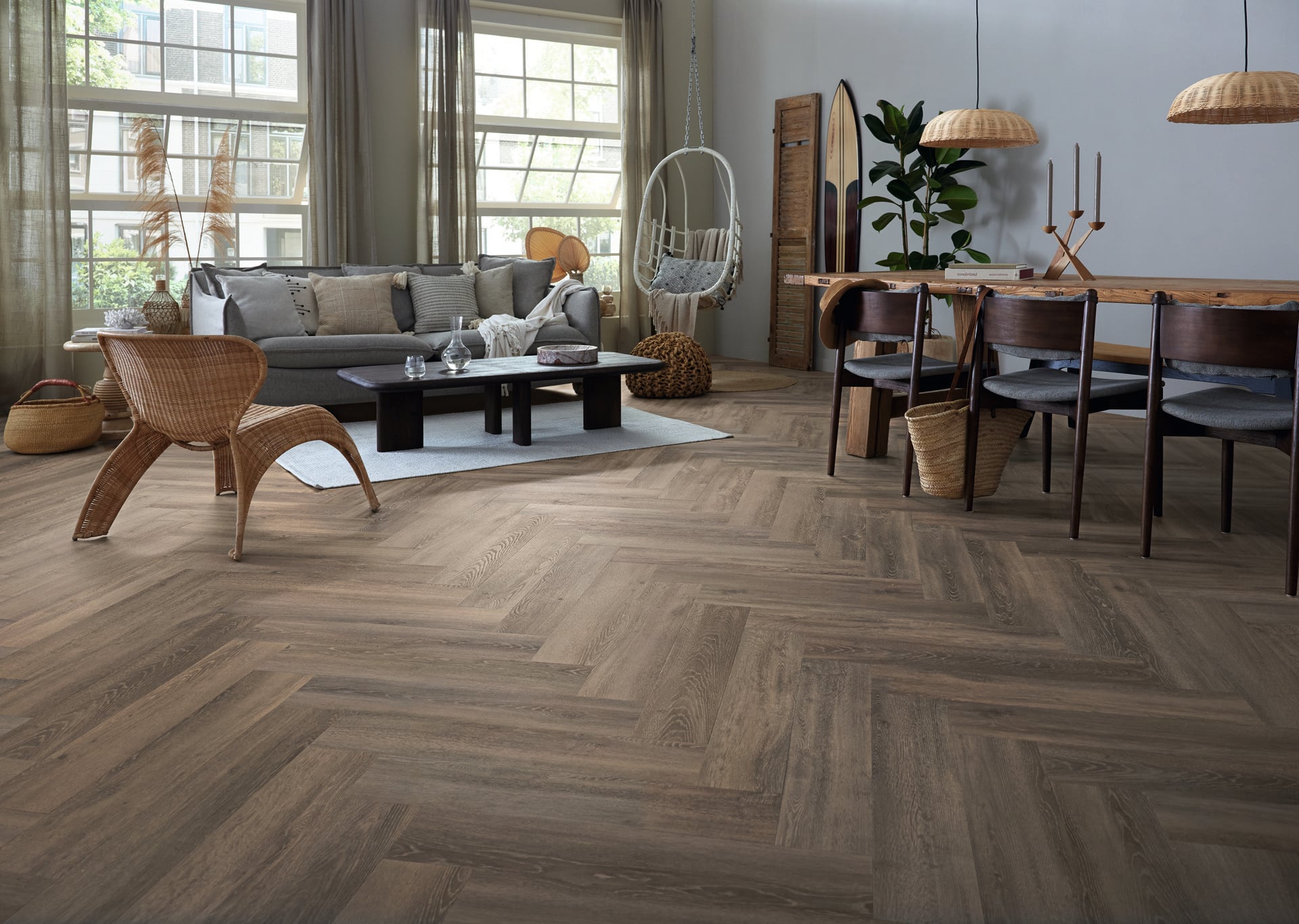 Lijm PVC visgraat Mflor Authentic Parva Oak XL Lombardia 750x153x2,5mm 0,55