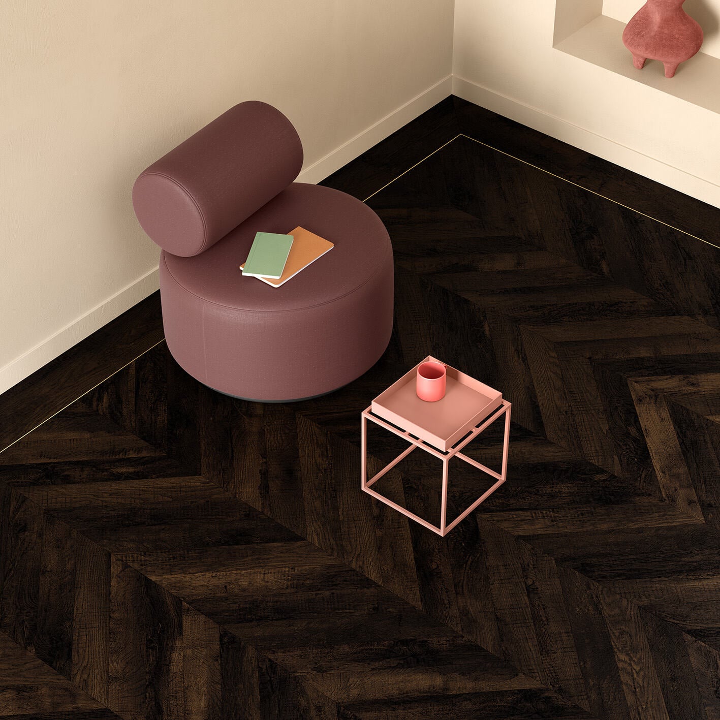 Moduleo Moods Chevron Mono 597 Country Oak 54991 Dryback 522,7x92,4x2,5mm Hongaarse punt