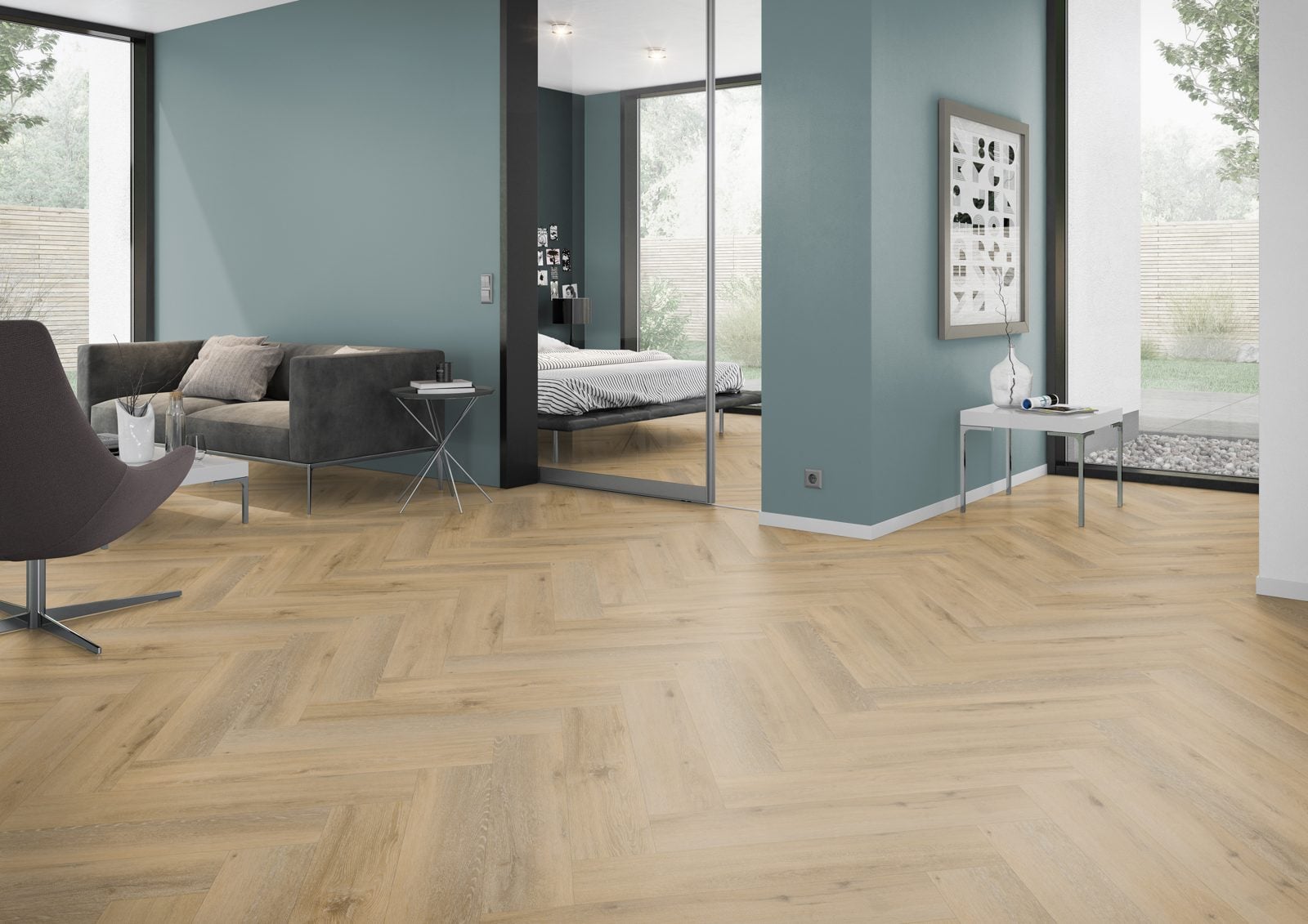 Dynamic Alberta Visgraat XL Lijm PVC Ash Oak 765x153x2,5mm 0,55