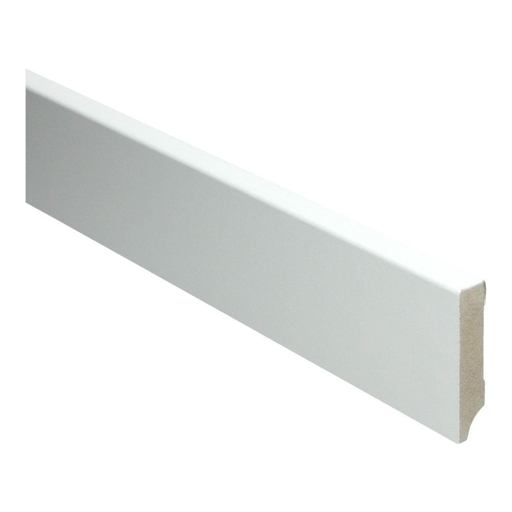 MDF Moderne plint 70x15 verkeerswit voorgelakt RAL 9016