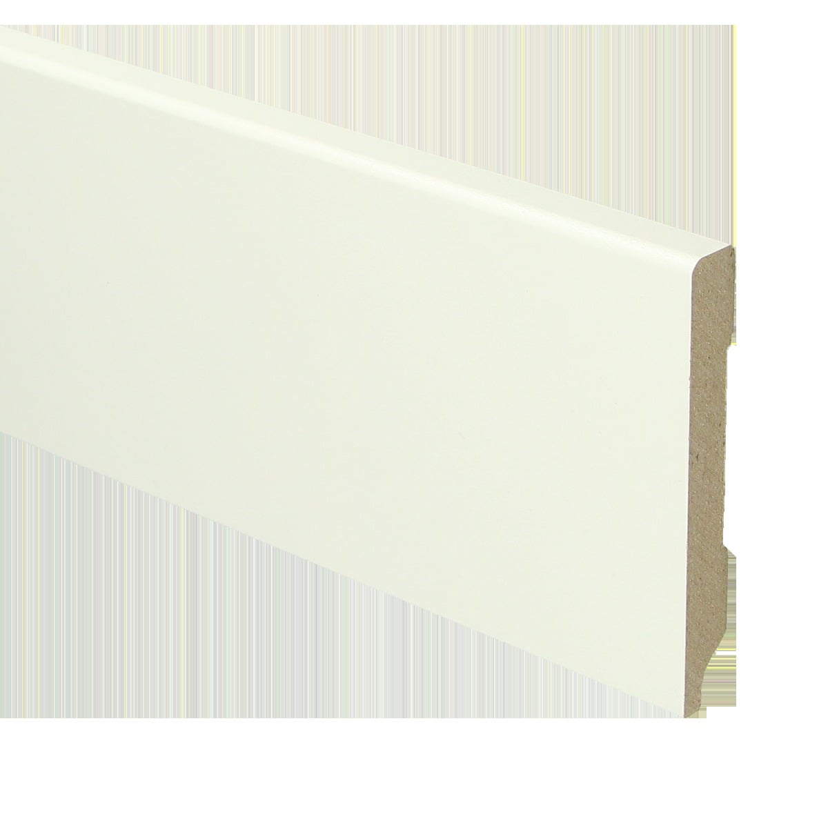 MDF Moderne plint in wit Overschilderbaar Gelakt 90x12mm vochtwerend per m1 inclusief plaatsen