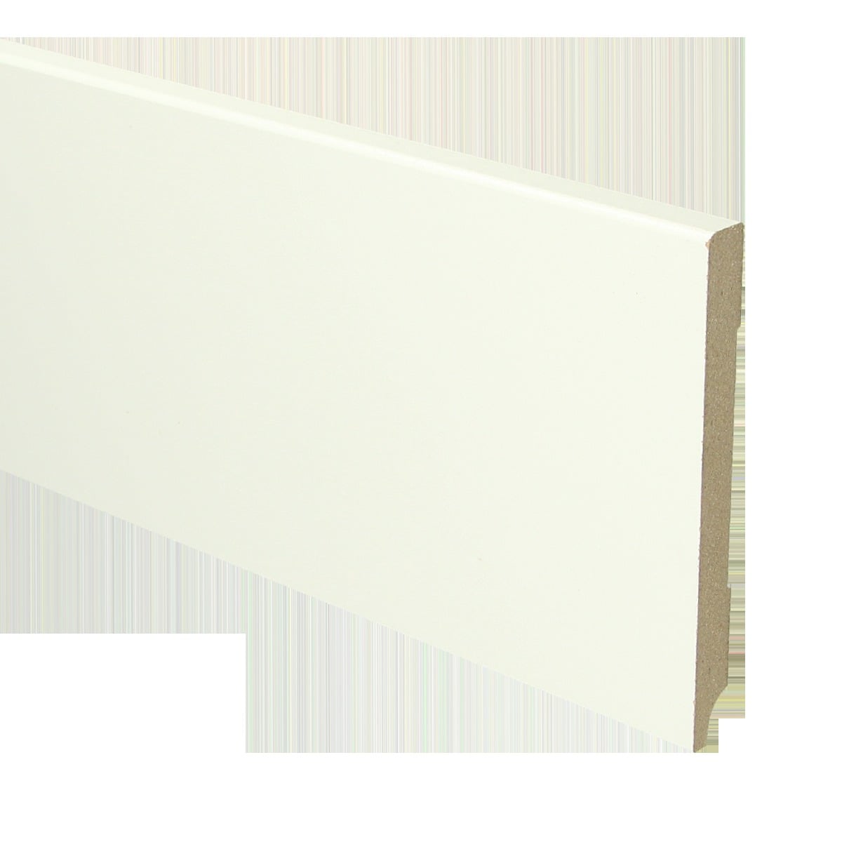 MDF Moderne plint in wit Overschilderbaar Gelakt 120x12mm vochtwerend per m1