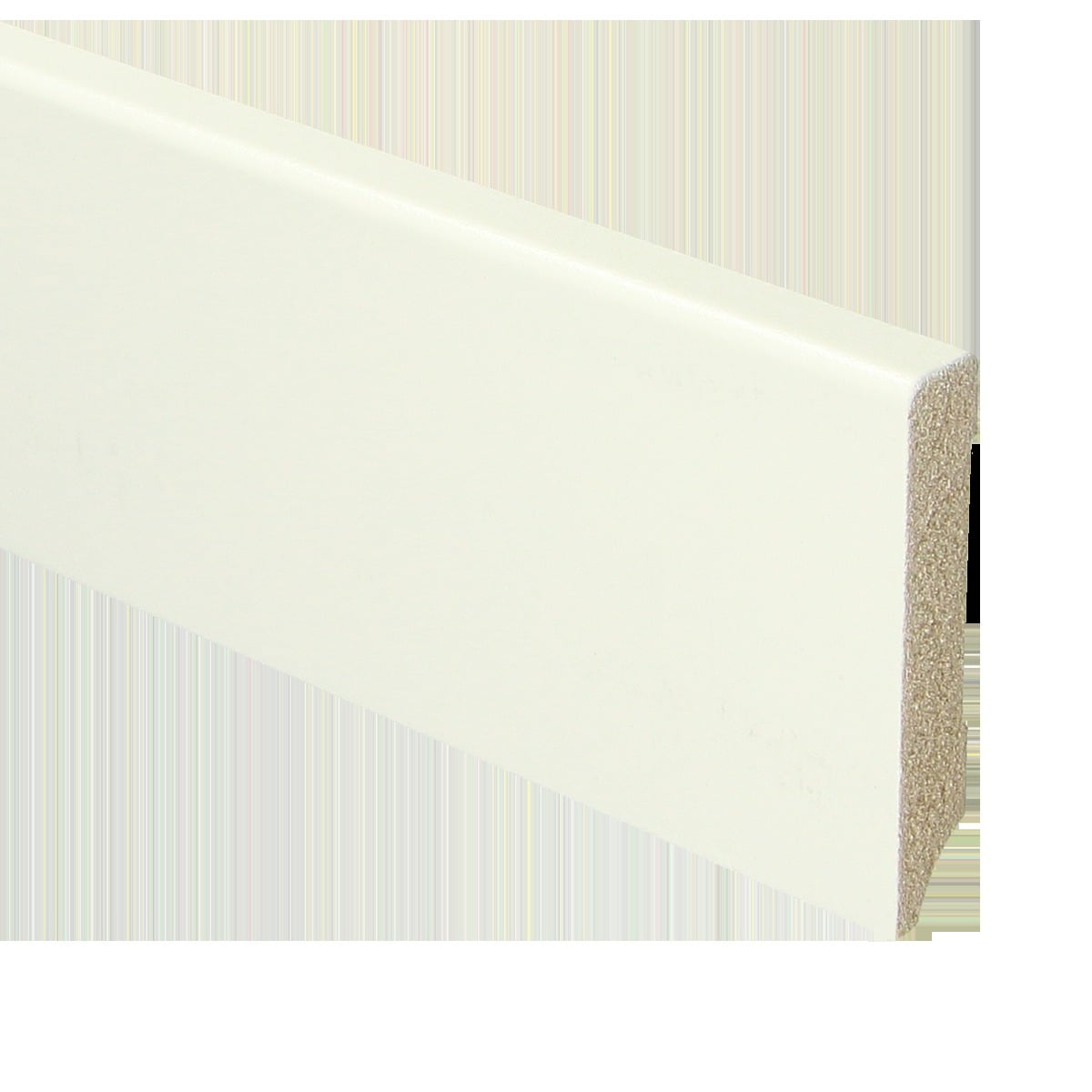 MDF Moderne plint in wit Overschilderbaar Gelakt 70x12mm vochtwerend per m1