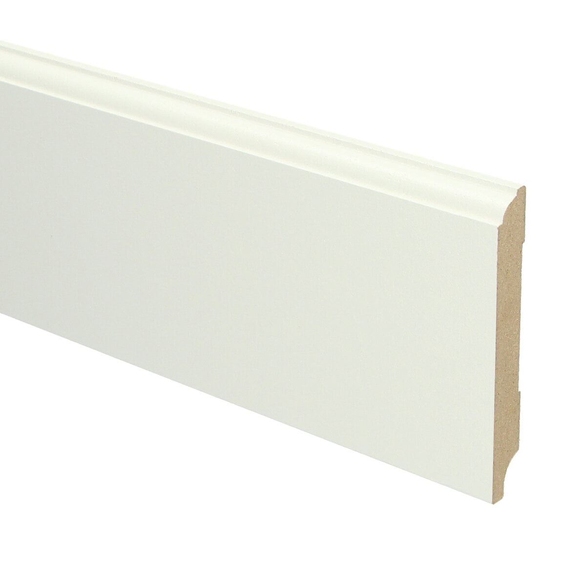 MDF Eigentijdse plint 90x12 wit voorgel. RAL 9010