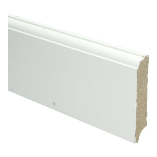 MDF Eigentijdse plint 90x18 wit voorgel. RAL 9010