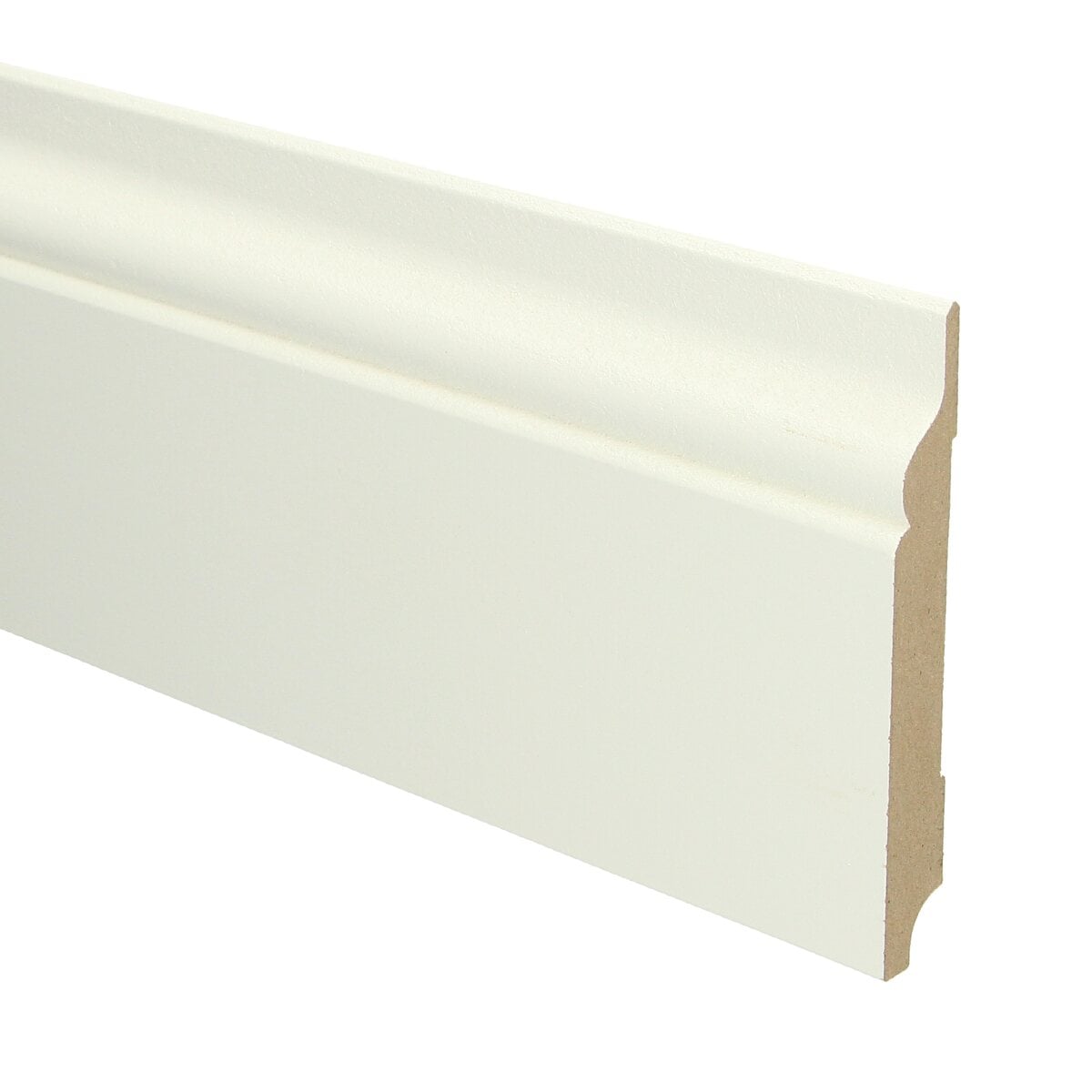 MDF Romantische plint 120x15 wit voorgel. RAL 9010