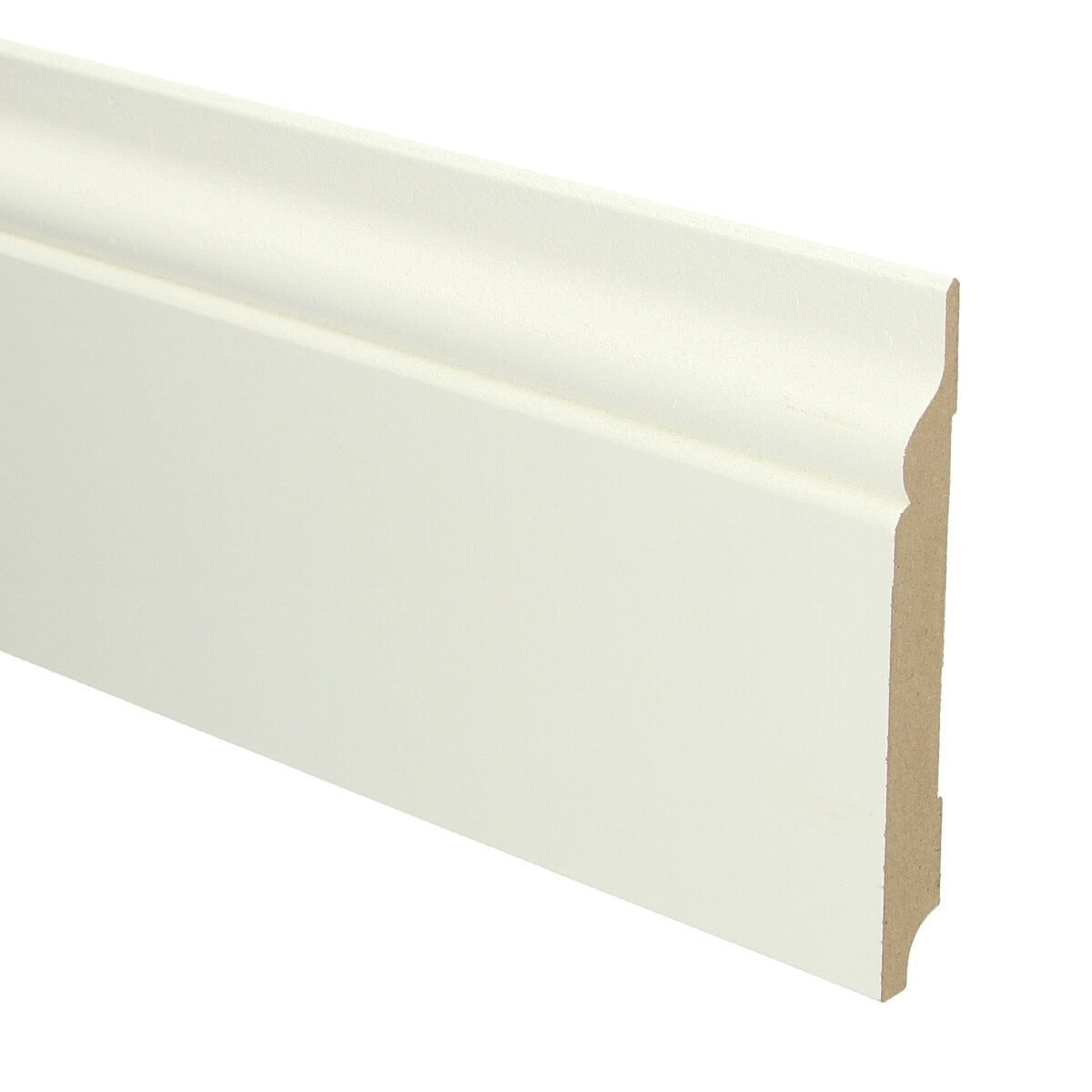 MDF Romantische plint 150x18 wit voorgel. RAL 9010