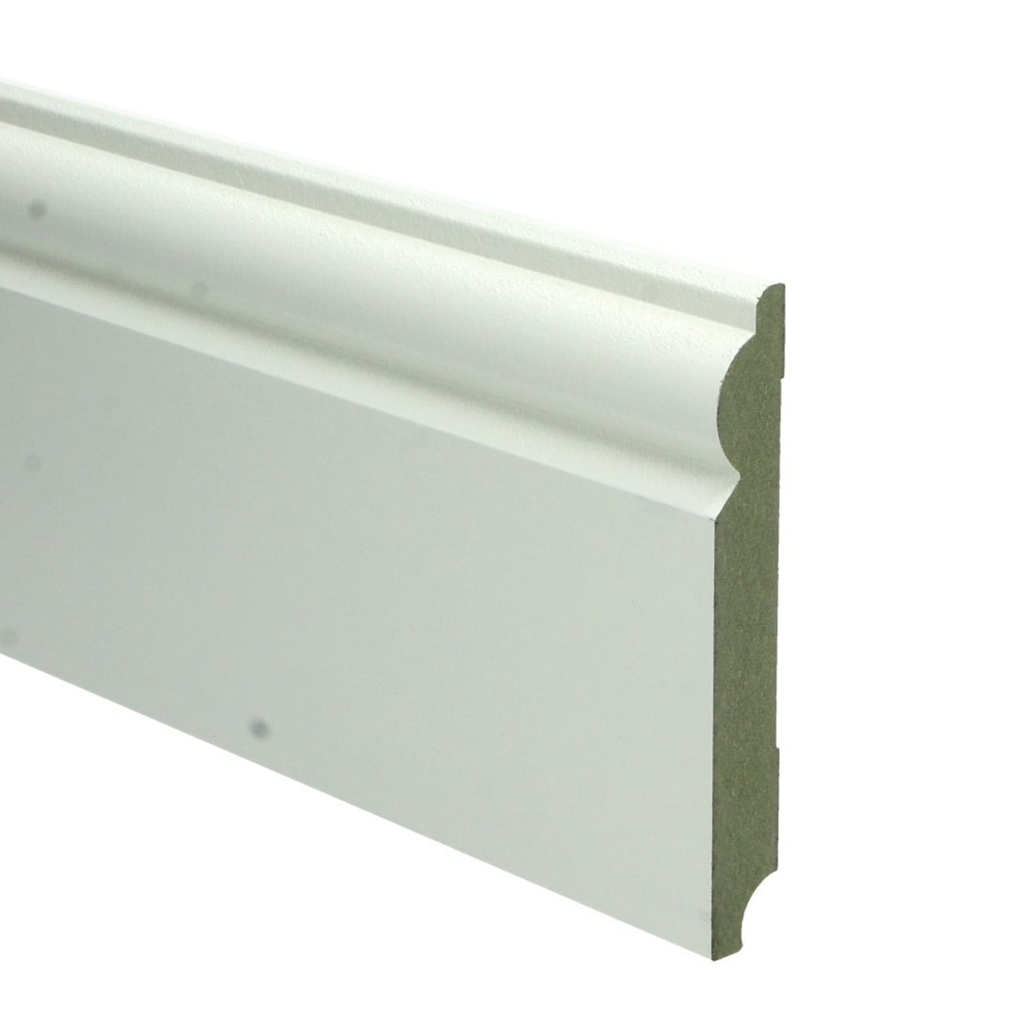 MDF Barok plint 120x15 wit voorgel. RAL 9010