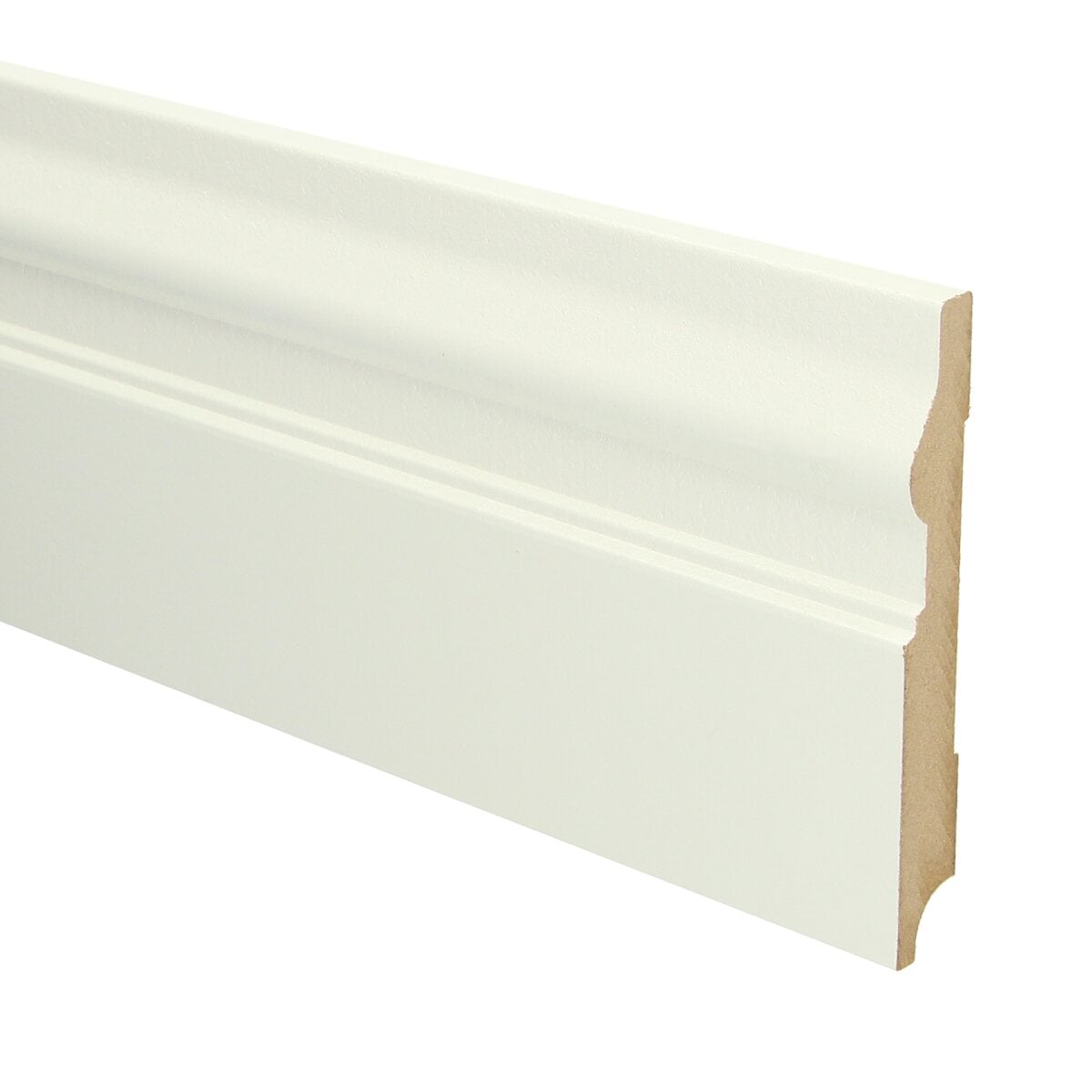 MDF Renaissance plint 120x15 wit voorgel. RAL 9010