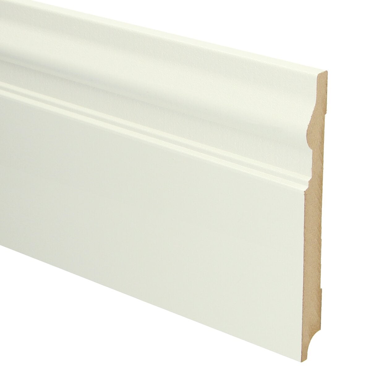 MDF Renaissance plint 190x18 wit voorgel. RAL 9010