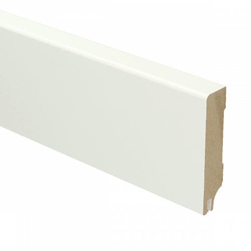 MDF Moderne plint 70x15 wit gel. + uitsparing