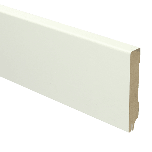 MDF Moderne plint 90x15 wit gel. + uitsparing