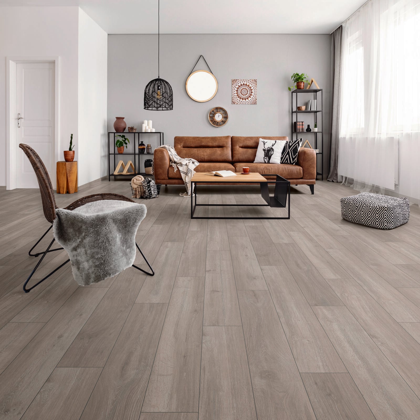 Quality-line Laminaat Lightgrey 1285x192x8mm 4V