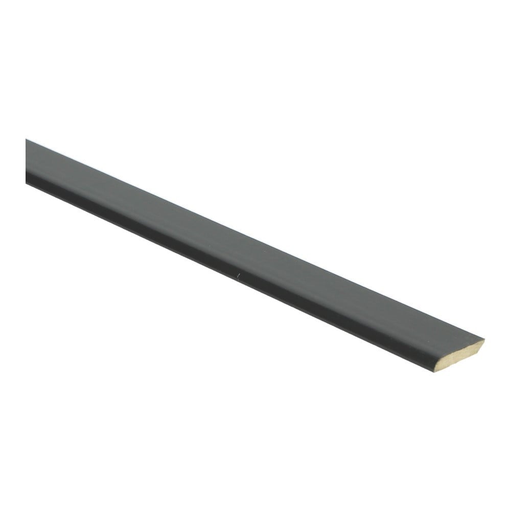 Platte plint met plakstrip zwart hoogglans