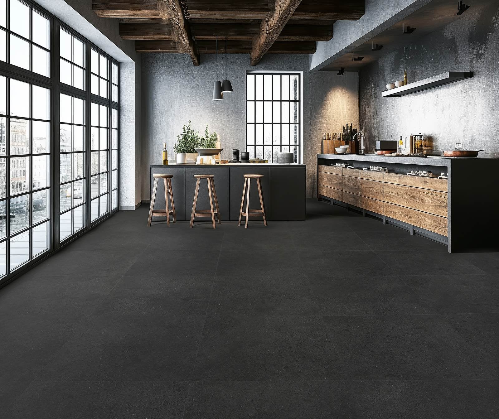 Cortina Falesio lijm PVC Anthracite 609x609x2,5mm 0,5