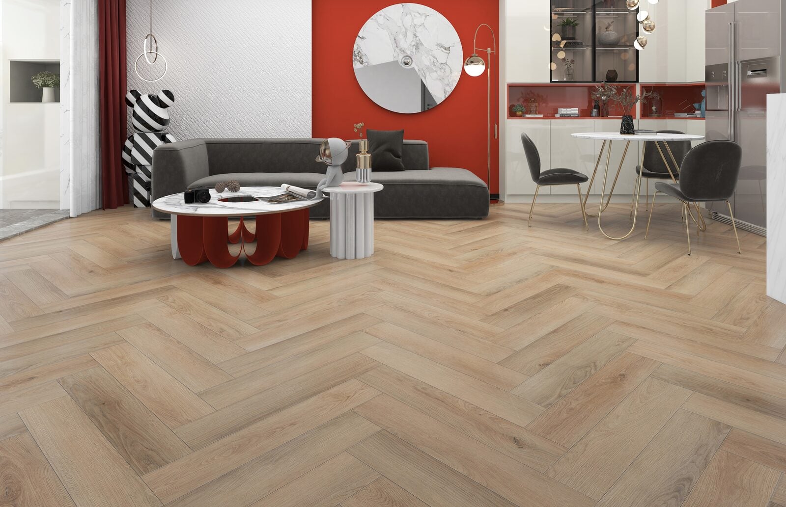 Salsa visgraat 2304 klik PVC 750x150x6mm 0,55mm (met geïntegreerde ondervloer)