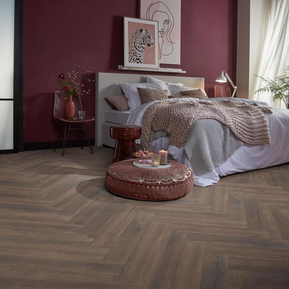 Bayside Visgraat Laminaat Eiken donker gerookt 665x133x8mm 4V