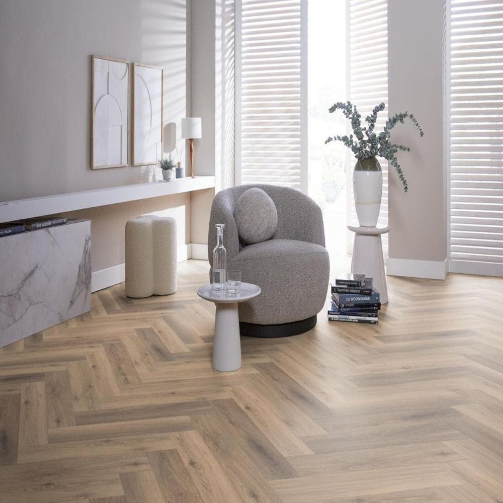 Bayside Visgraat Laminaat Eiken licht bruin 665x133x8mm 4V