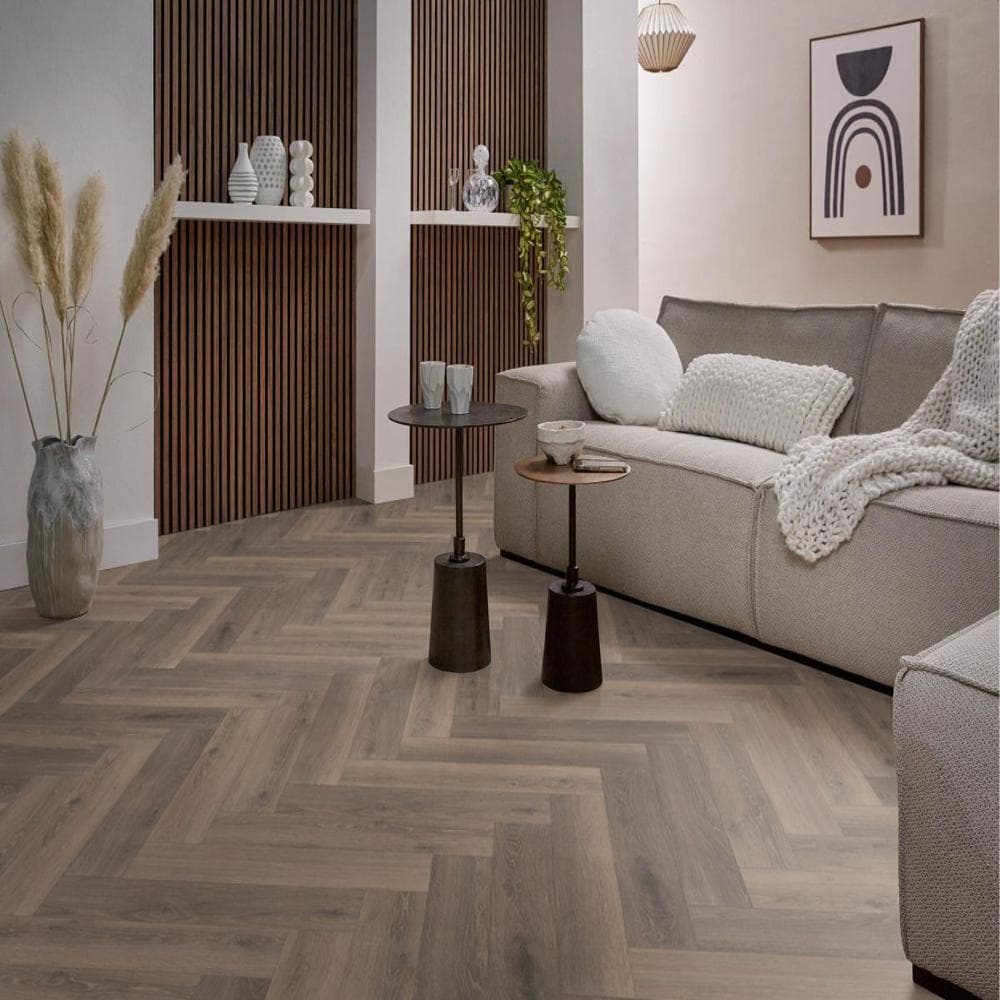 Bayside Visgraat Laminaat Eiken warm bruin 665x133x8mm 4V