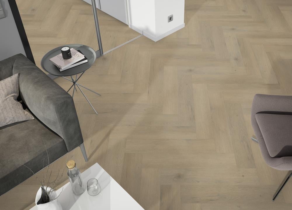 Attico visgraat XL 86 Rigid Click 750x150x7mm 0,55 (met geïntegreerde ondervloer 10DB) - sfeerfoto 1