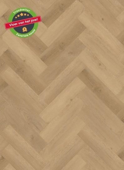 Vario visgraat Presige Oak Natural lijm PVC 612x153x2,5mm 0,55