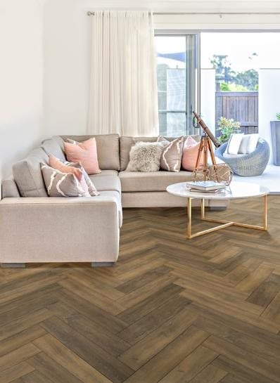 City visgraat Pluto Natural klik PVC 615x123x5mm 0,55 (met geïntegreerde ondervloer geen 10DB) - sfeerfoto 1