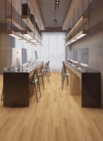 Vario Prestige Oak Natural klik PVC 1220x229x5,5mm 0,55 (met geïntegreerde ondervloer geen 10DB) - sfeerfoto 1