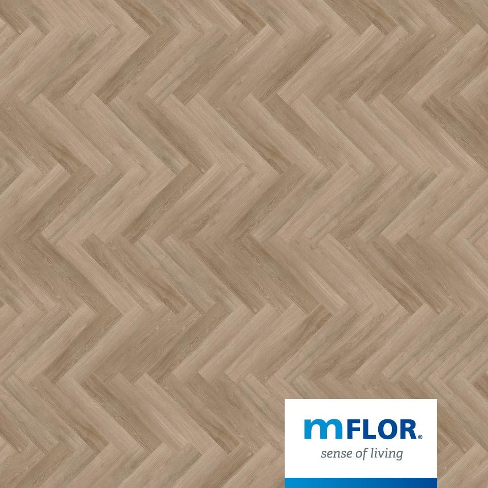 Lijm PVC visgraat Mflor Parva River Oak XL Douro 750x153x2,5mm 0,55