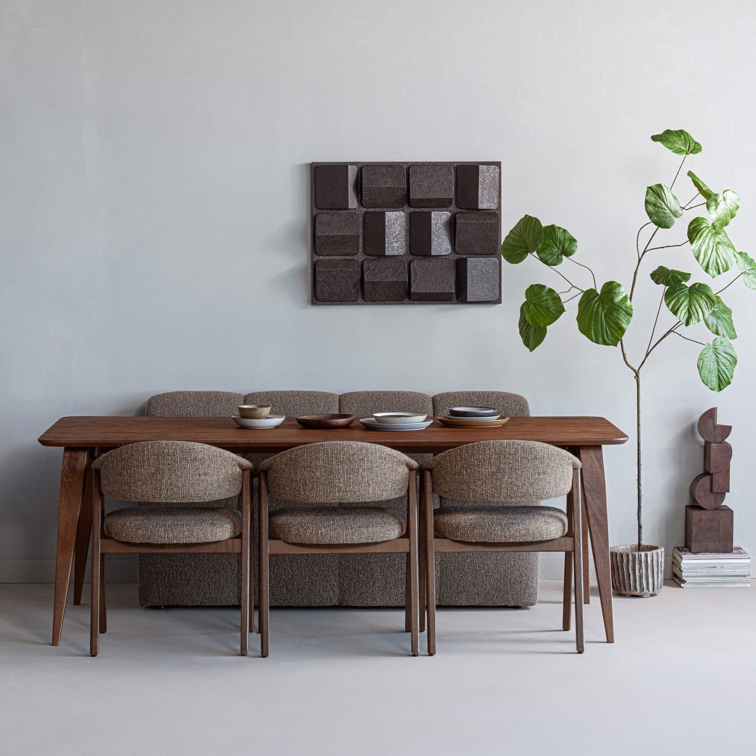 Rubo eettafel 220x95 cm mangohout bruin, sfeerbeeld