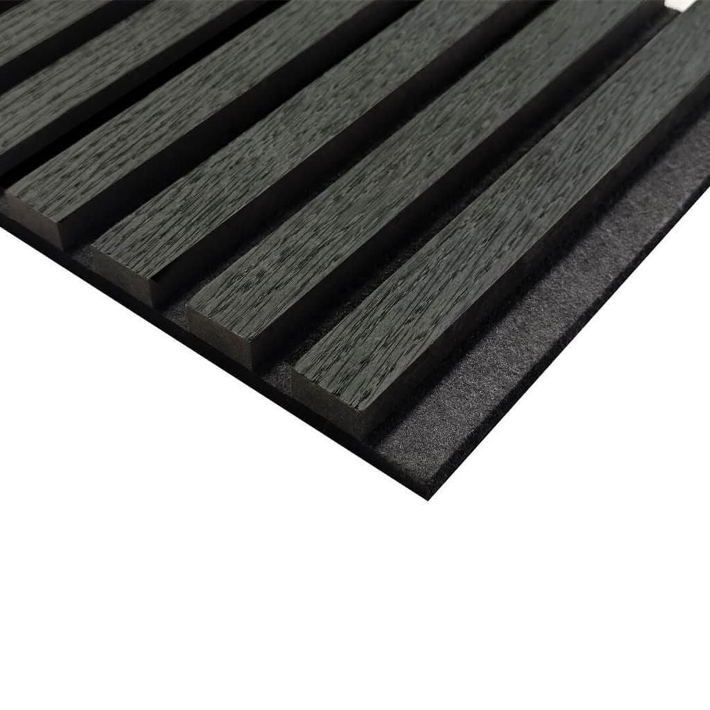 SilenceWall Lattenwand Zwart Eiken 2600x526x22mm