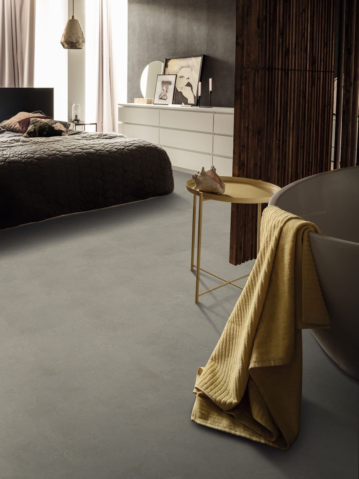 Sierra Rigid Klik PVC Tegel 914x457x6mm 0,55 Concrete grey (met geïntegreerde ondervloer)